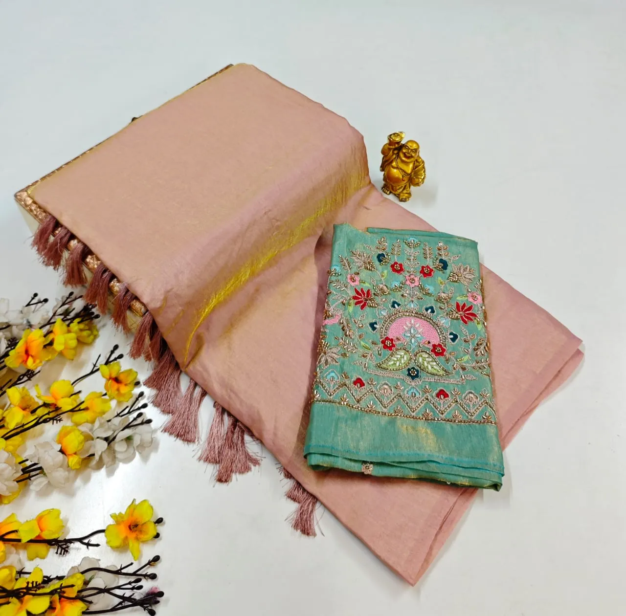 Rangoli Crush Zari Border Semi Silk Saree